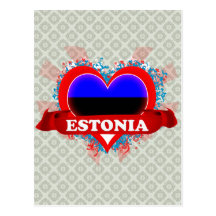 Vintage I Love Estonia Post Card