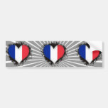 Vintage I Love France Bumper Sticker