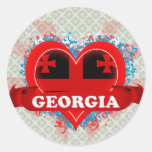 Vintage I Love Georgia Round Sticker