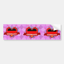 Vintage I Love Germany Bumper Sticker
