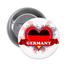 Vintage I Love Germany Pinback Buttons