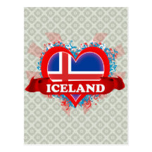 Vintage I Love Iceland Post Card
