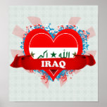 Vintage I Love Iraq Print