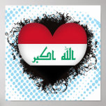 Vintage I Love Iraq Print