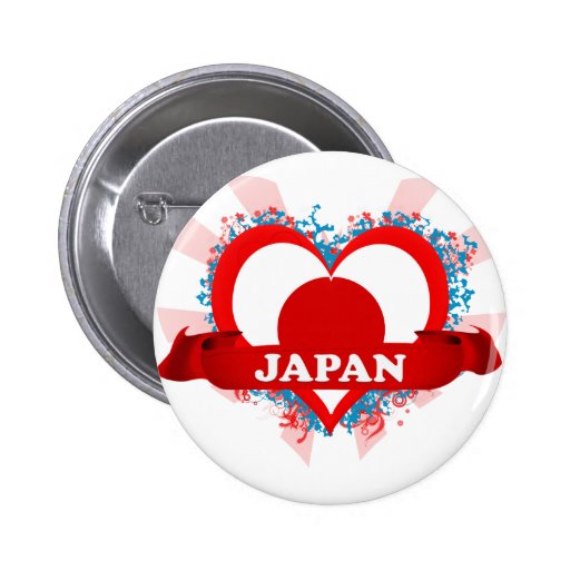 Vintage I Love Japan Pinback Button