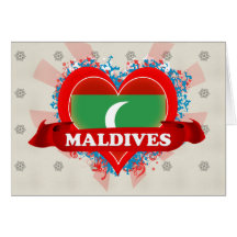 Vintage I Love Maldives Greeting Cards
