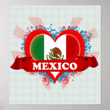 Vintage I Love Mexico Poster