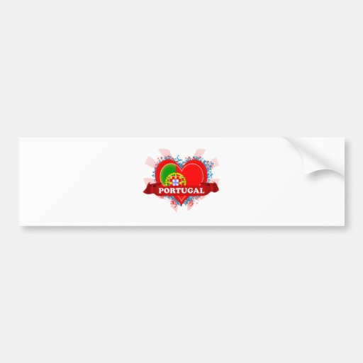 Vintage I Love Portugal Bumper Sticker