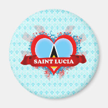 Vintage I Love Saint Lucia Magnet