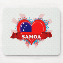 Vintage I Love Samoa Mousepads