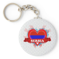 Vintage I Love Serbia Key Chains