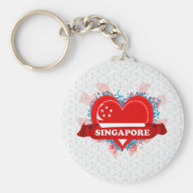 Vintage I Love Singapore Keychains