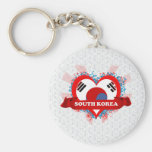 Vintage I Love South Korea Keychain