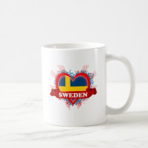 Vintage I Love Sweden Mugs