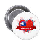 Vintage I Love Taiwan Pins