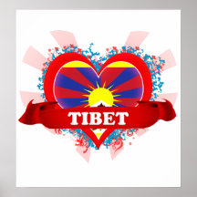 Vintage I Love Tibet Poster