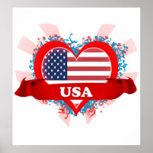 Vintage I Love Usa Posters