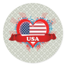 Vintage I Love Usa Sticker