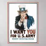 Vintage I Want You Army Poster