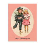 Vintage Ice Skating Couple - Valentine's Day postcards
