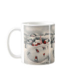 Vintage Illustration Christmas, Ice Skating Pond mugs
