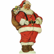 Vintage Illustration Christmas Santa Claus die cut Photo Sculpture