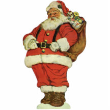 Vintage Illustration Christmas Santa Claus die cut Photo Sculpture