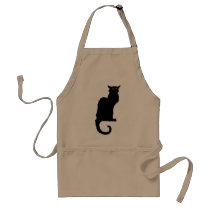 Vintage Illustration Halloween Black Cat Aprons