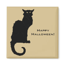 Vintage Illustration Halloween Black Cat