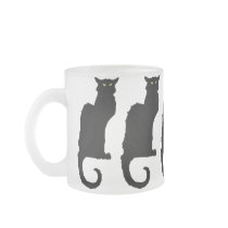 Vintage Illustration Halloween Black Cat Coffee Mugs