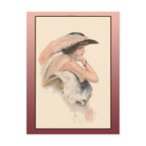 Vintage Illustration of a Beautiful Woman Postcards