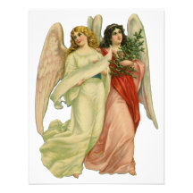 Vintage Illustration Victorian Christmas Angels Custom Invites