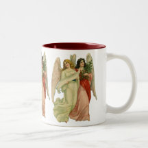 Vintage Illustration Victorian Christmas Angels Coffee Mugs