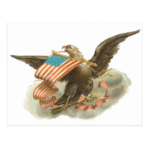 Vintage Independence Day Eagle Design Postcard