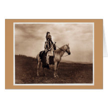 Vintage Indian War Chief Greeting Cards