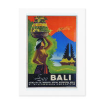 Vintage Indonesia Bali Travel Poster Post Card