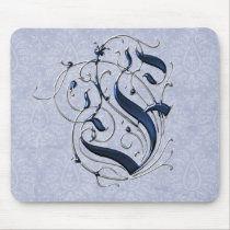 Vintage Initial F mousepads