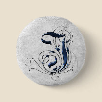 Vintage Initial I & J buttons
