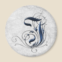 Vintage Initial I & J magnets