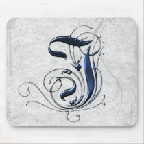 Vintage Initial I & J mousepads