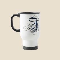 Vintage Initial I & J mugs