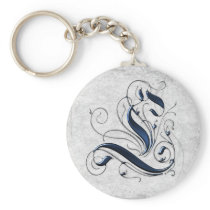 Vintage Initial L Keychain