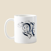 Vintage Initial N mugs