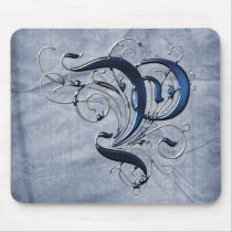 Vintage Initial P Mouse Pads