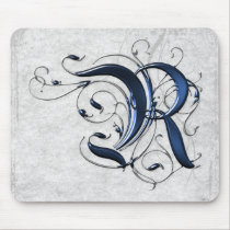 Vintage Initial R mousepads