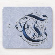 Vintage Initial T Mouse Pads