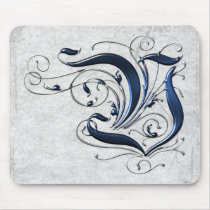 Vintage Initial V Mouse Pads