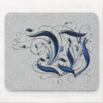 Vintage Initial W Mouse Pad