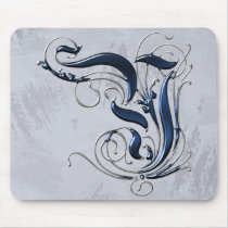 Vintage Initial Y Mouse Pad