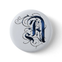 Vintage Initials A Pinback Buttons